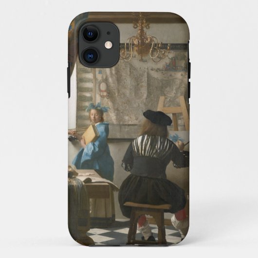 芸術家のスタジオ、c.1665-66 (キャンバスの油) Case-Mate iPhoneケース (裏面)
