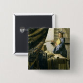 芸術家のスタジオ、c.1665-6 缶バッジ (正面&裏面)