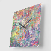芸術家のパレット スクエア壁時計 (傾斜)