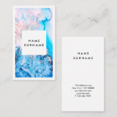 芸術家のピンクの水彩画の縦の名刺 名刺 (正面/裏面)