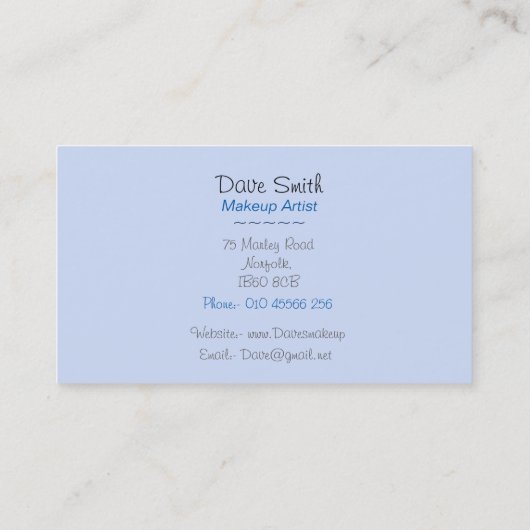 芸術家のブラシに元の美容師をデザイン構成して下さい 名刺 (裏面)