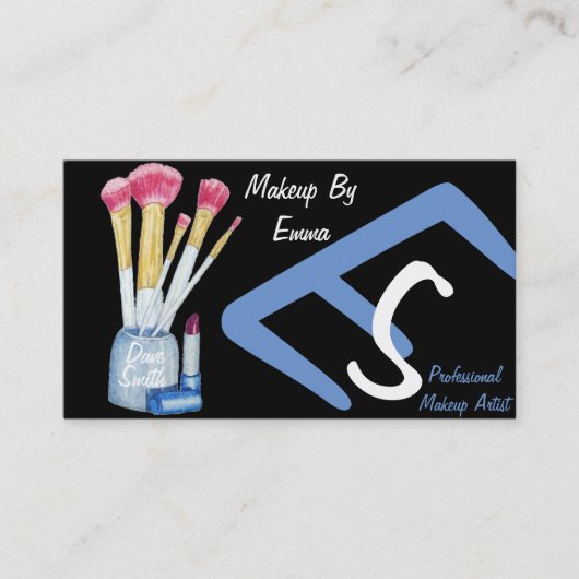 芸術家のブラシに元の美容師をデザイン構成して下さい 名刺 (正面)