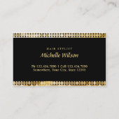 芸術家のヘアーサロンにファンキーな金ゴールドのグリッターを構成して下さい 名刺 (裏面)