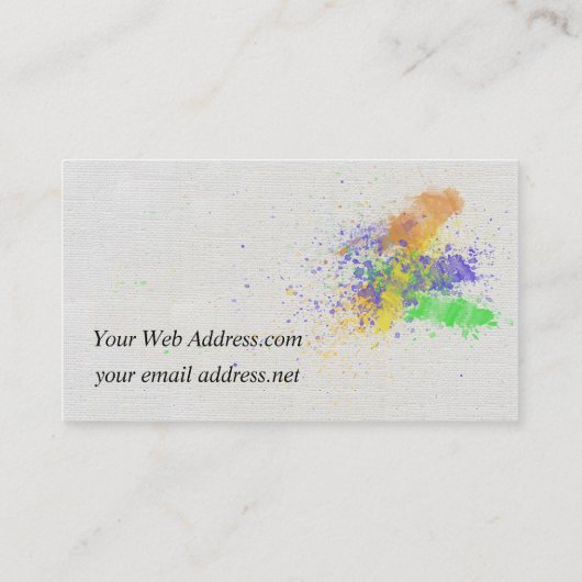 芸術家のペンキの(ばちゃばちゃ)跳ねる 名刺 (裏面)
