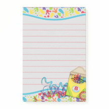 芸術家のペンキのsplatsのクレヨン箱のポスト・イットのパッド