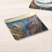 芸術家のポイントからの滝を下げて下さい スクエアペーパーコースター (アングル)