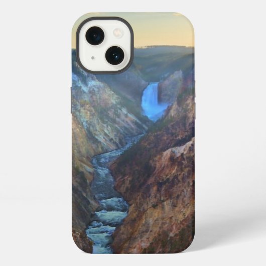 芸術家のポイントからの滝を下げて下さい iPhoneケース (裏面)