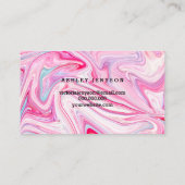 芸術家のモダンなタイポグラフィのピンクの大理石を釘付けします 名刺 (裏面)
