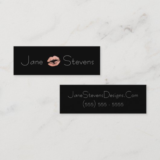 芸術家の口紅のキスのミニマリストを構成して下さい スキニー名刺 (正面/裏面)