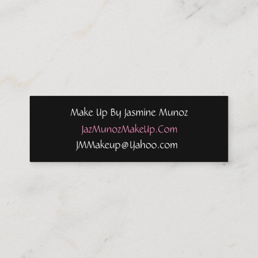 芸術家の口紅のキスを構成して下さい スキニー名刺 (裏面)