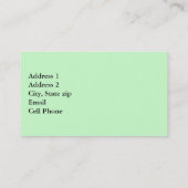 芸術家の名刺のテンプレート 名刺 (裏面)