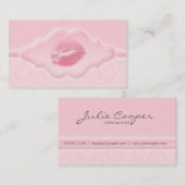 芸術家の名刺のピンクの唇のダマスク織を構成して下さい 名刺 (正面/裏面)