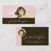 芸術家の名刺のピンクの女性を構成して下さい 名刺 (正面/裏面)