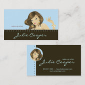 芸術家の名刺の青の女性を構成して下さい 名刺 (正面/裏面)