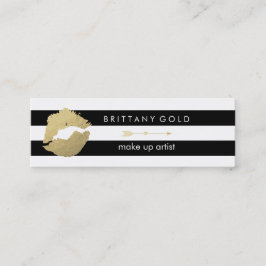 芸術家の名刺を-シックな金ゴールドおよび黒構成して下さい スキニー名刺