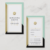 芸術家の名刺-シックな幾何学的--を構成して下さい 予約カード (正面/裏面)