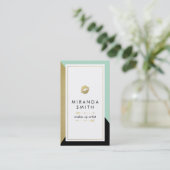 芸術家の名刺-シックな幾何学的--を構成して下さい 予約カード (スタンド正面)