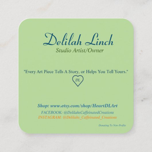 芸術家の名刺 スクエア名刺 (裏面)