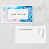 芸術家の大理石のピンクの銀製の水彩画の名刺 名刺 (正面/裏面)