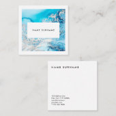 芸術家の大理石の水の水彩画の正方形の名刺 スクエア名刺 (正面/裏面)