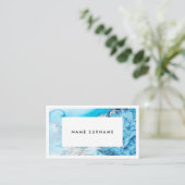 芸術家の大理石の水の銀の水彩画の名刺 名刺 (スタンド正面)