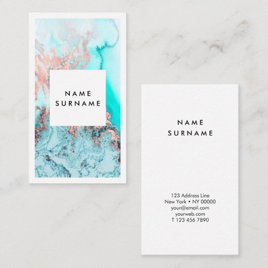芸術家の大理石の水彩画の縦の名刺 名刺 (正面/裏面)