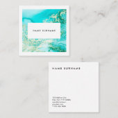 芸術家の大理石の真新しい水彩画の正方形の名刺 スクエア名刺 (正面/裏面)