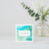 芸術家の大理石の真新しい水彩画の正方形の名刺 スクエア名刺 (スタンド正面)