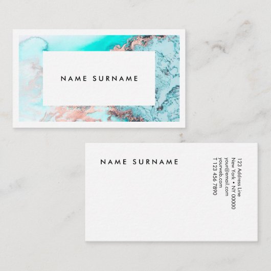 芸術家の大理石の金ゴールドの水彩画の名刺 名刺 (正面/裏面)