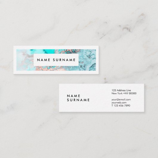 芸術家の大理石の金ゴールドの水彩画の小型名刺 スキニー名刺 (正面/裏面)