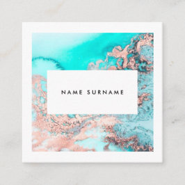 芸術家の大理石の金ゴールドの水彩画の正方形の名刺 スクエア名刺