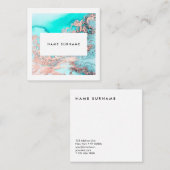 芸術家の大理石の金ゴールドの水彩画の正方形の名刺 スクエア名刺 (正面/裏面)