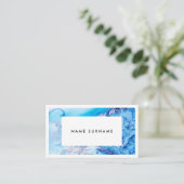 芸術家の大理石の青い金ゴールドの水彩画の名刺 名刺 (スタンド正面)