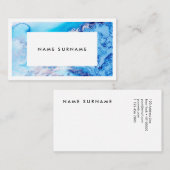 芸術家の大理石の青い金ゴールドの水彩画の名刺 名刺 (正面/裏面)