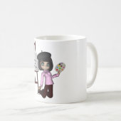 芸術家の女の子のイーゼルのマグ コーヒーマグカップ (正面右)