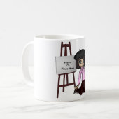 芸術家の女の子のイーゼルのマグ コーヒーマグカップ (正面左)