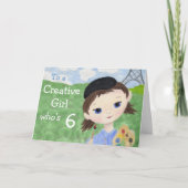 芸術家の女の子の第6バースデー・カード カード (正面)