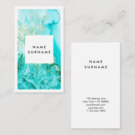 芸術家の真新しい金ゴールドの水彩画の縦の名刺 名刺 (正面/裏面)