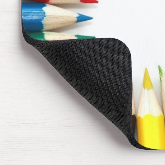 芸術家の着色された鉛筆の虹のグラフィックの写真 マウスパッド (コーナー)