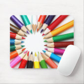 芸術家の着色された鉛筆の虹のグラフィックの写真 マウスパッド (マウス)