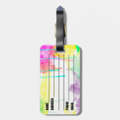 芸術家の送信中の荷物のラベルの水彩画の滴り ラゲッジタグ (裏面縦)