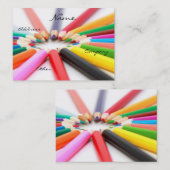 芸術家の鉛筆のクレヨン 名刺 (正面/裏面)