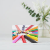 芸術家の鉛筆のクレヨン 名刺 (スタンド正面)