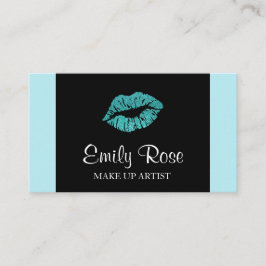 芸術家の黒およびティール（緑がかった色）のグリッターのキスを構成して下さい 名刺
