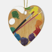 芸術家の` sのパレットのカラーホイール セラミックオーナメント (左)