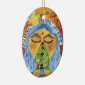 芸術家のAnjaliの~の年齢11の~インド セラミックオーナメント (右)