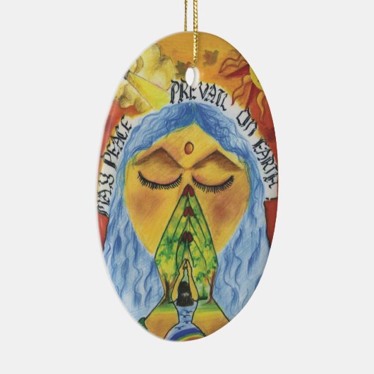 芸術家のAnjaliの~の年齢11の~インド セラミックオーナメント (右)