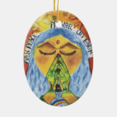 芸術家のAnjaliの~の年齢11の~インド セラミックオーナメント (裏面)