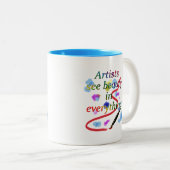 芸術家はすべての美しいを見ます ツートーンマグカップ (正面右)