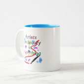 芸術家はすべての美しいを見ます ツートーンマグカップ (正面左)